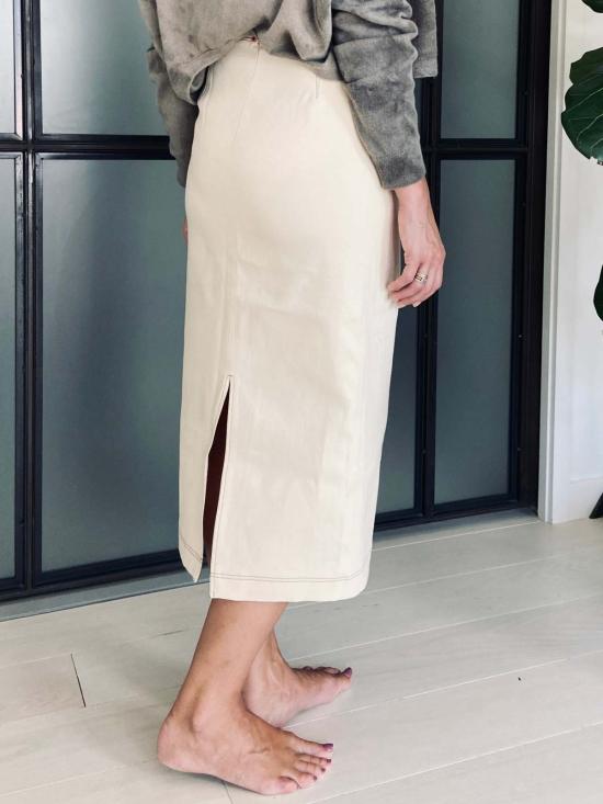  예세이트 미디 스커트 예삿 페키르 스커트 인디고/바닐라/차콜/썬키스 인디고 - YESAET