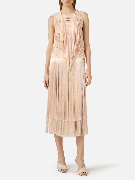 26SS 엘리자베타프랜치 미디 스커트 GO19663E2EA1 Beige - ELISABETTA FRANCHI