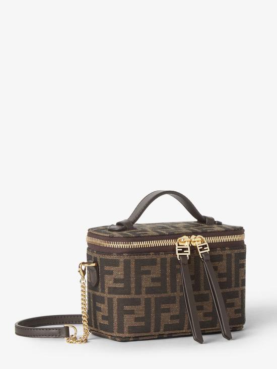 26SS 펜디 배니티 FF 자카드 패브릭 미니백 8BS108AFPM F1GL7 Brown - FENDI
