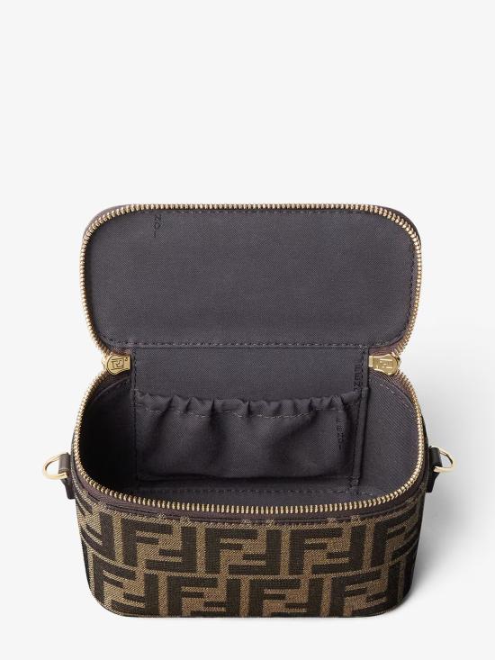 26SS 펜디 배니티 FF 자카드 패브릭 미니백 8BS108AFPM F1GL7 Brown - FENDI