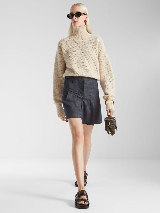 26SS 펜디 배니티 FF 자카드 패브릭 미니백 8BS108AFPM F1GL7 Brown - FENDI