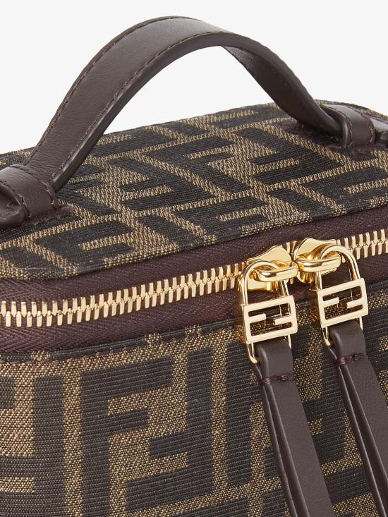 26SS 펜디 배니티 FF 자카드 패브릭 미니백 8BS108AFPM F1GL7 Brown - FENDI