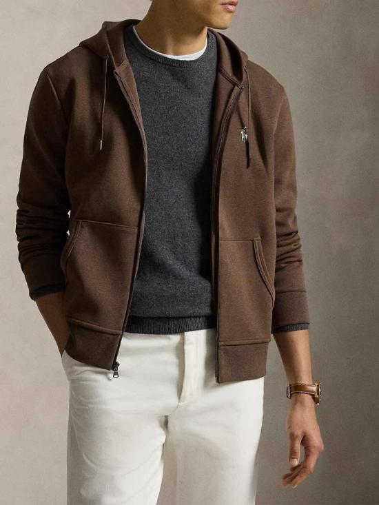 26SS 폴로 랄프로렌 더블 니트 후드 집업 710881517506 Brown - POLO RALPH LAUREN