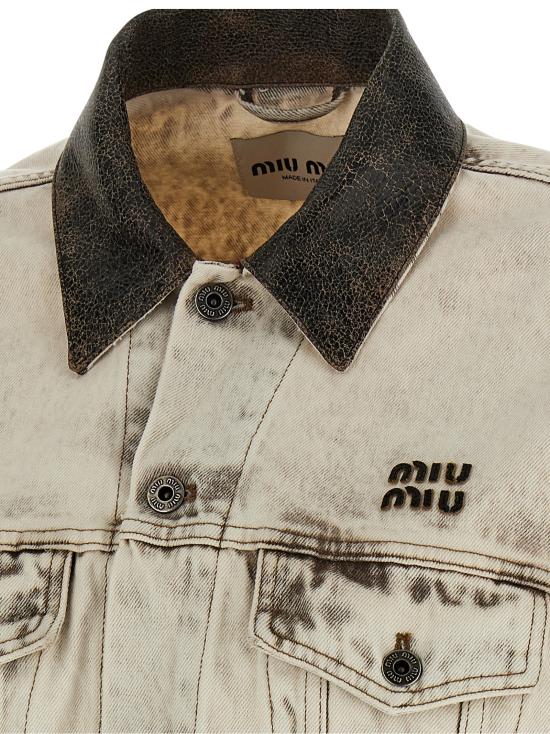 26SS 미우미우 데님 자켓 GWB273SOOO183TF0009 Gray - MIU MIU