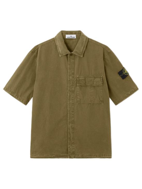 26SS 스톤 아일랜드 반팔 셔츠 L1S151200031S00WNV015G MILITARY GREEN DOM