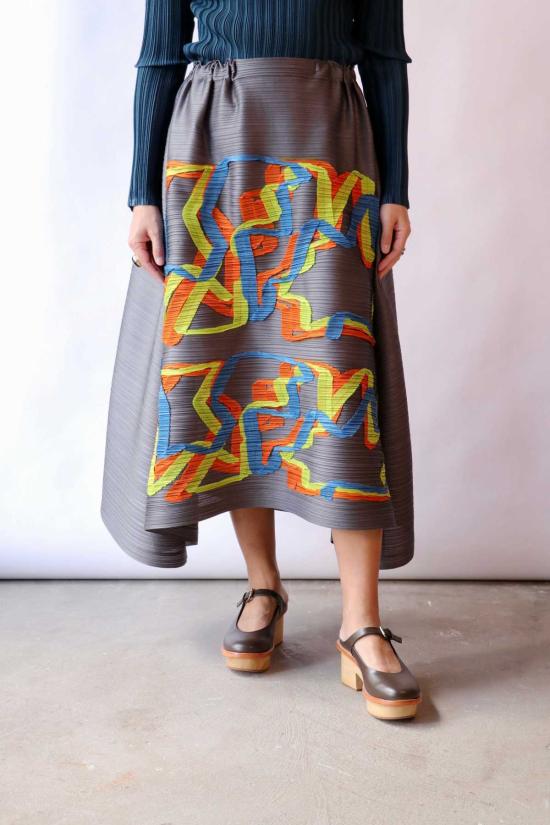  플리츠플리즈 미디 스커트 이세이 미야케 플리츠 플리즈 믹스 스커트