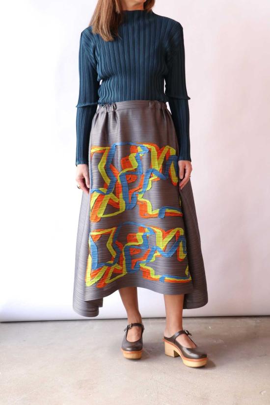  플리츠플리즈 미디 스커트 이세이 미야케 플리츠 플리즈 믹스 스커트 - PLEATS PLEASE