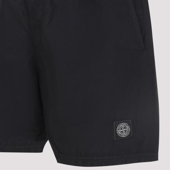  스톤 아일랜드 숏팬츠 폴리아미드 반바지 블랙 - STONE ISLAND