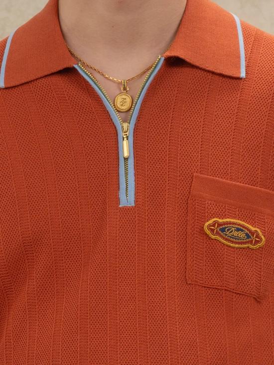26SS 드롤드무슈 폴로 티셔츠 KPO200CO259 BR Orange - DROLE DE MONSIEUR