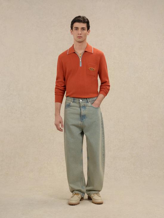 26SS 드롤드무슈 폴로 티셔츠 KPO200CO259 BR Orange - DROLE DE MONSIEUR