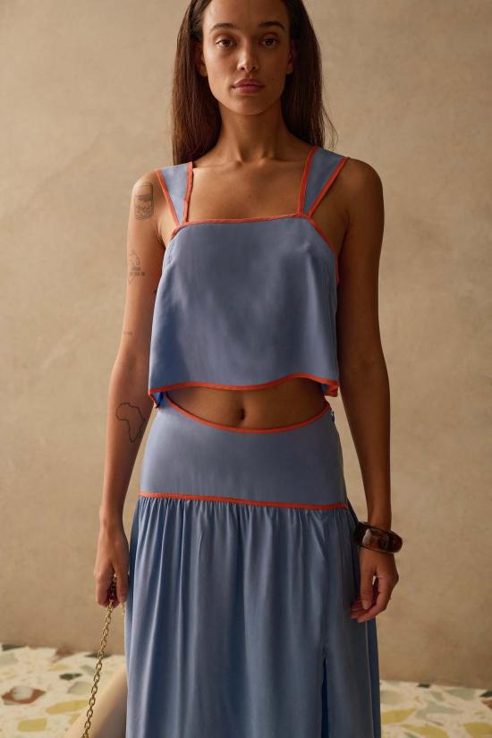  산시아 블라우스 잘리 탑