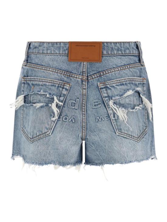  알렉산더 왕 숏팬츠 바이트 워른 이펙트 쇼츠 블루 - ALEXANDER WANG