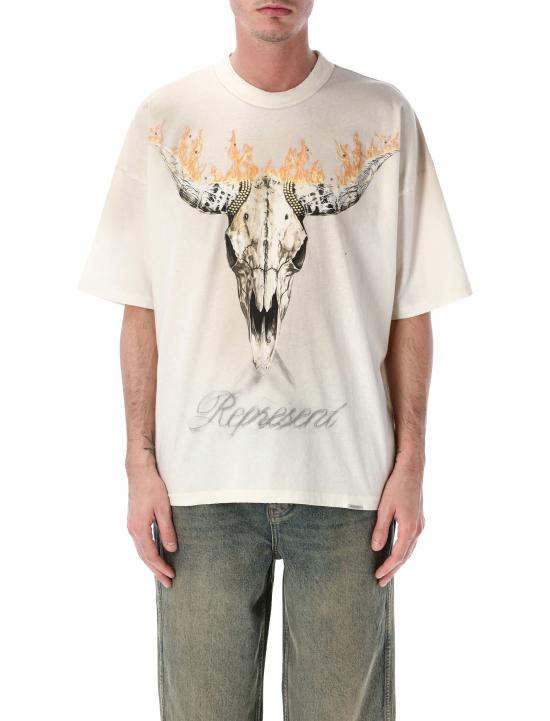 26SS 리프레젠트 반팔 티셔츠 MLM100592 30 WASHED ECRU