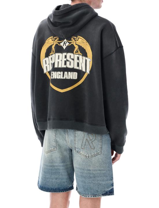 26SS 리프레젠트 후드 티셔츠 MLM100368 04 STAINED BLACK - REPRESENT