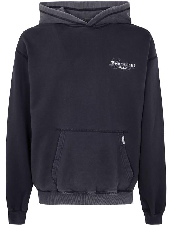 26SS 리프레젠트 후드 티셔츠 MLM100374 06 VINTAGE BLACK