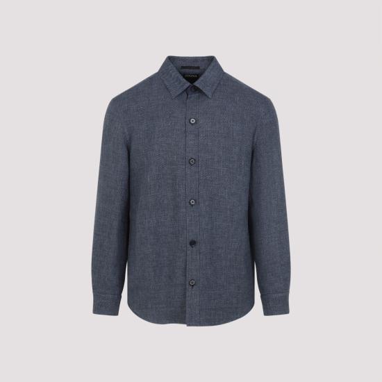 26SS 에르메네질도제냐 긴팔 셔츠 UHV75A3SOT52 B07 BLUE - ERMENEGILDO ZEGNA