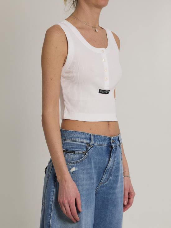 26SS 돌체앤가바나 립 탱크탑 F8W42TFU7AV W0800 WHITE - DOLCE & GABBANA