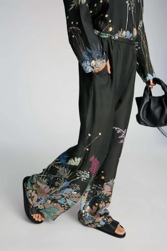  문테 스트레이트 팬츠 파베르 플로럴 프린트 팬츠 - MUNTHE