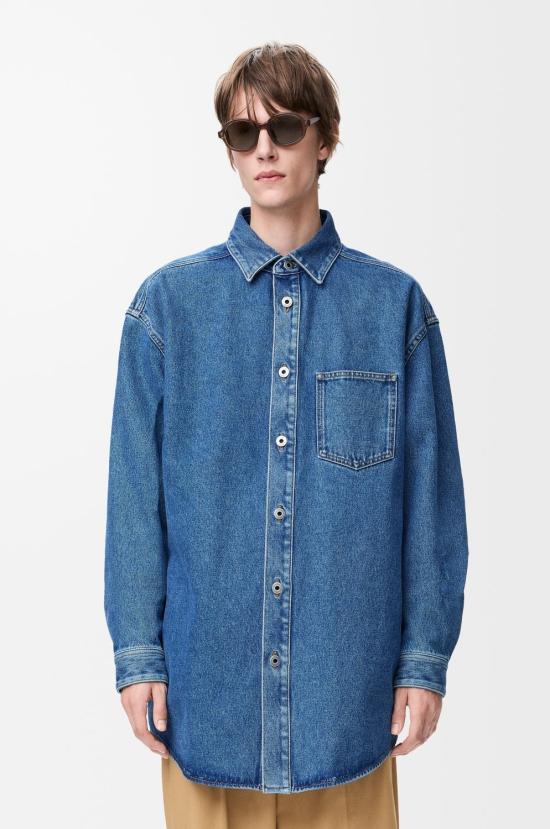 26SS 로에베 긴팔 셔츠 H526Y1DW27 5475 BLUE - LOEWE