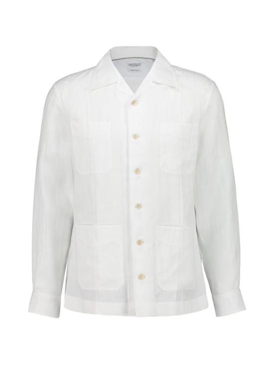 26SS 브루넬로 쿠치넬리 긴팔 셔츠 MA6780648C001 WHITE