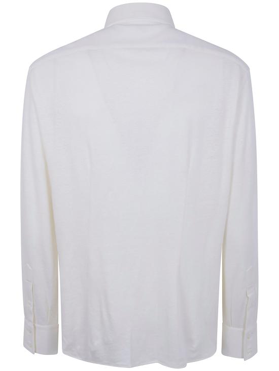 26SS 브루넬로 쿠치넬리 멜란지 저지 셔츠 MR8276686C044 WHITE - BRUNELLO CUCINELLI