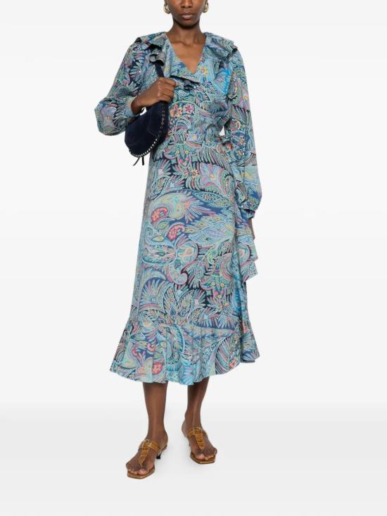 26SS 에트로 미디 스커트 WRFA0176 99SAEI5X0887 Light Blue - ETRO