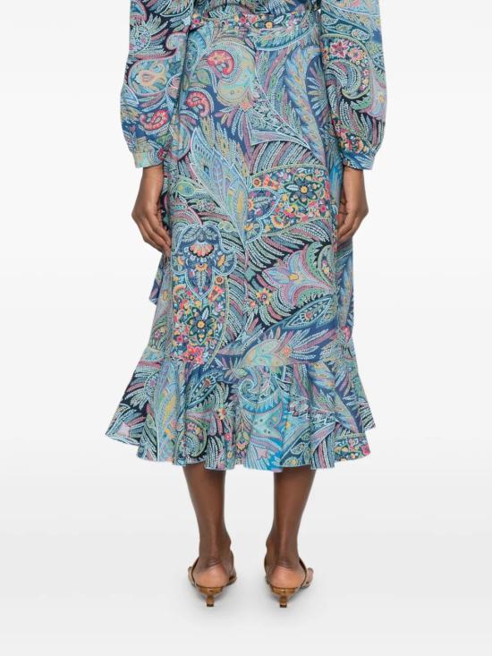 26SS 에트로 미디 스커트 WRFA0176 99SAEI5X0887 Light Blue - ETRO