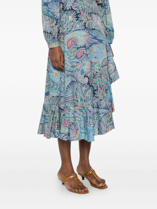 26SS 에트로 미디 스커트 WRFA0176 99SAEI5X0887 Light Blue - ETRO