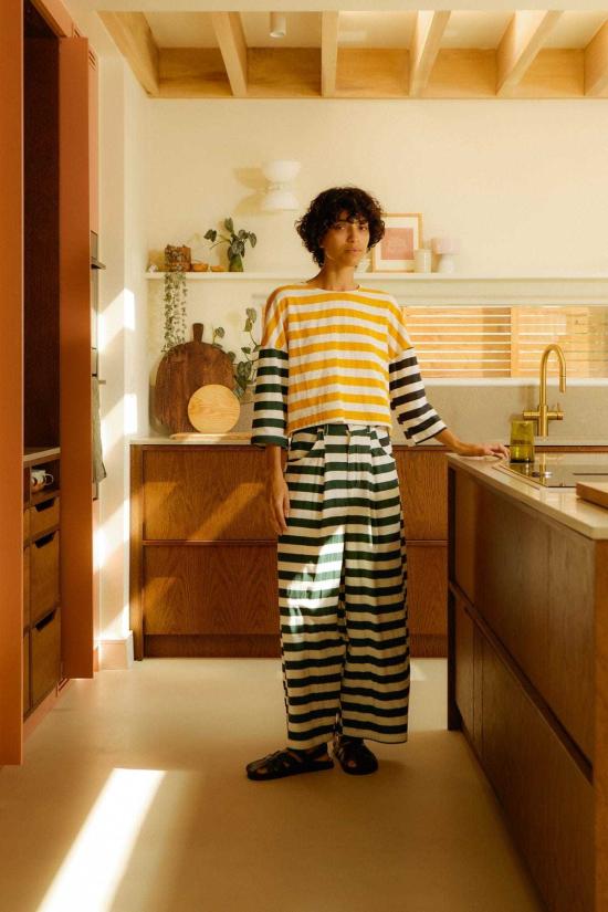  LF 마키 블라우스 L.F.Markey Carr 탑 패치워크 스트라이프 - L.F.MARKEY