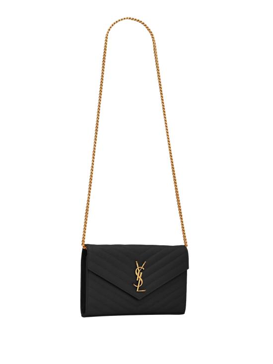 26SS 생로랑 레더 카산드라 체인 월렛 377828 BOW011000 Black - SAINT LAURENT