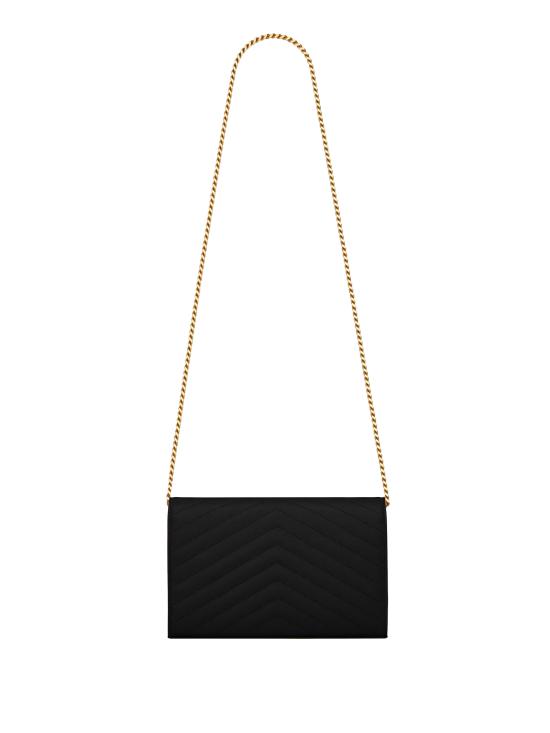 26SS 생로랑 레더 카산드라 체인 월렛 377828 BOW011000 Black - SAINT LAURENT