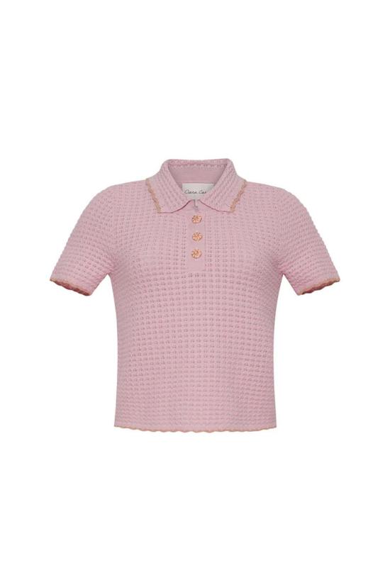  카라 카라 스웨터 카라카라 멜로디 폴로  라이트 핑크