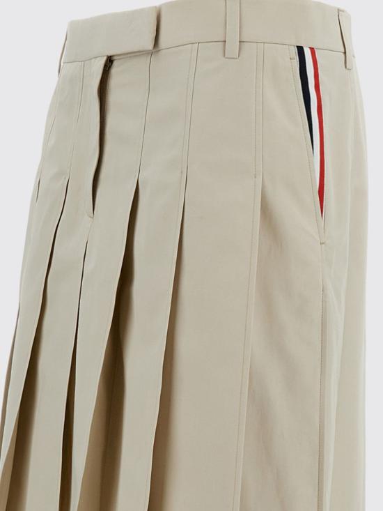 26SS 톰브라운 코튼 수트 플리츠 스커트 FGCA40UF1063 260 Beige - THOM BROWNE