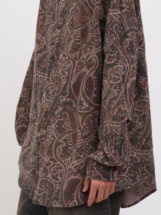 26SS 아워레가시 바스트 셔츠 오버다이드 스네이크 페이즐리 프린트 M2262VSP Green - OUR LEGACY