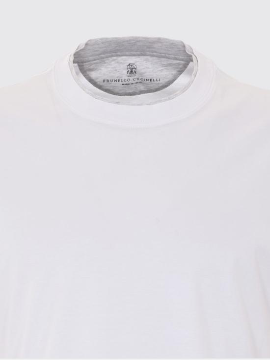 26SS 브루넬로 쿠치넬리 자수 로고 티셔츠 M0B137427 CW787 White - BRUNELLO CUCINELLI