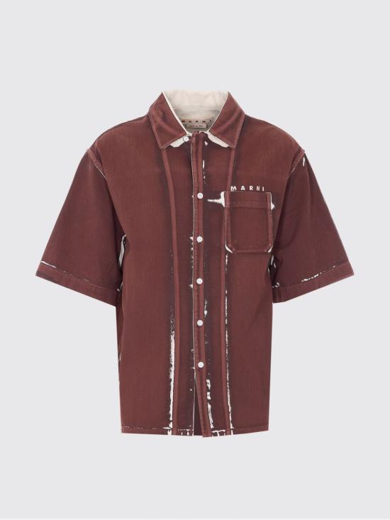 26SS 마르니 반팔 셔츠 CUJU0017A2USCY64 PRM37 Brown - MARNI