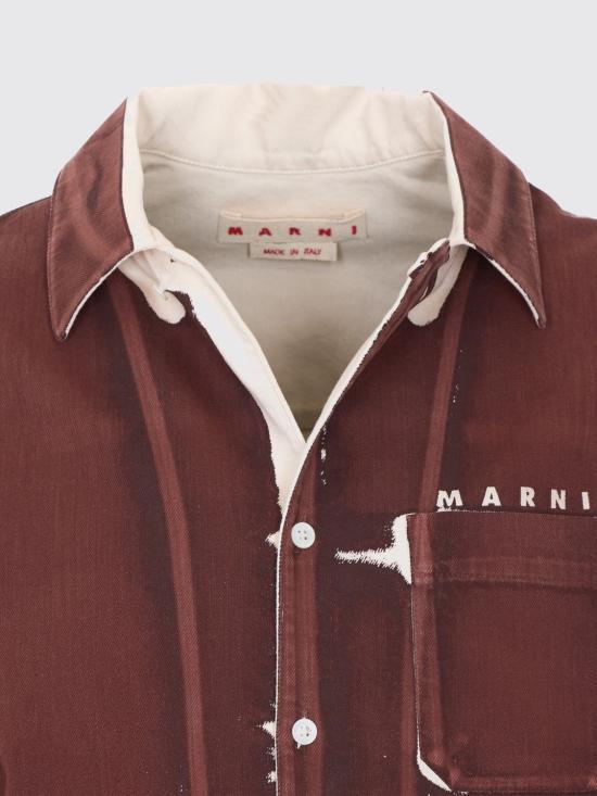 26SS 마르니 반팔 셔츠 CUJU0017A2USCY64 PRM37 Brown - MARNI