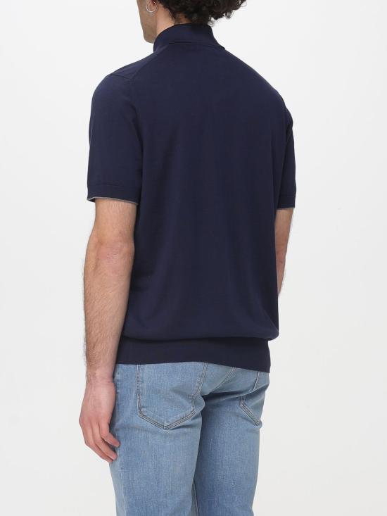 26SS 브루넬로 쿠치넬리 폴로 티셔츠 M29800125 CW425 Blue 1 - BRUNELLO CUCINELLI