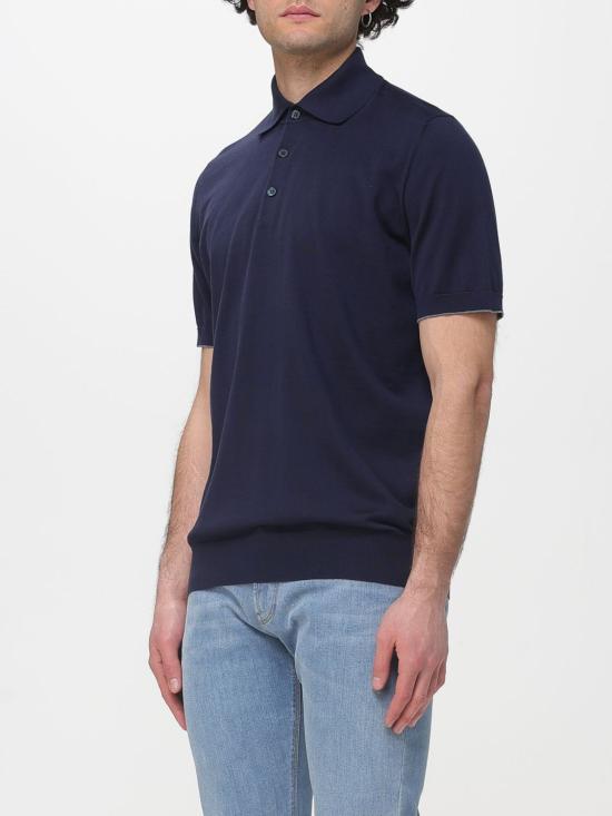 26SS 브루넬로 쿠치넬리 폴로 티셔츠 M29800125 CW425 Blue 1 - BRUNELLO CUCINELLI