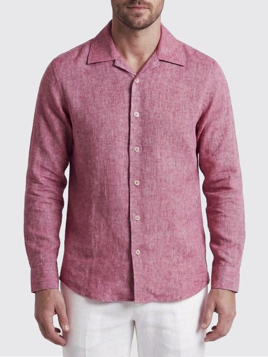 26SS 브루넬로 쿠치넬리 이지 핏 리넨 셔츠 MM6840618 C151 Red