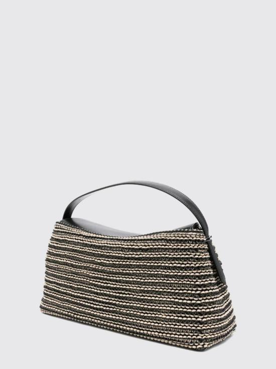 26SS 토템 T락 우븐 레더 탑핸들백 252WAL961LE0134 208 Black - TOTEME