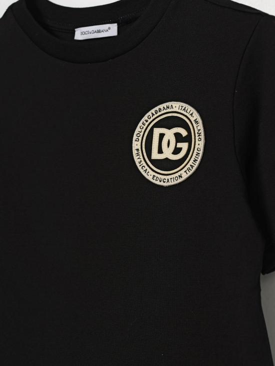 26SS [키즈] 돌체앤가바나 티셔츠 L4JTHUG7P1P N0000 Black - DOLCE & GABBANA