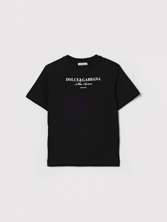26SS [키즈] 돌체앤가바나 티셔츠 L4JTHUG7P1Y N0000 Black