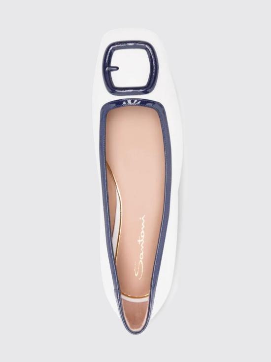 26SS 산토니 플랫 슈즈 WAMA72065HA1NRTT I75 White - SANTONI