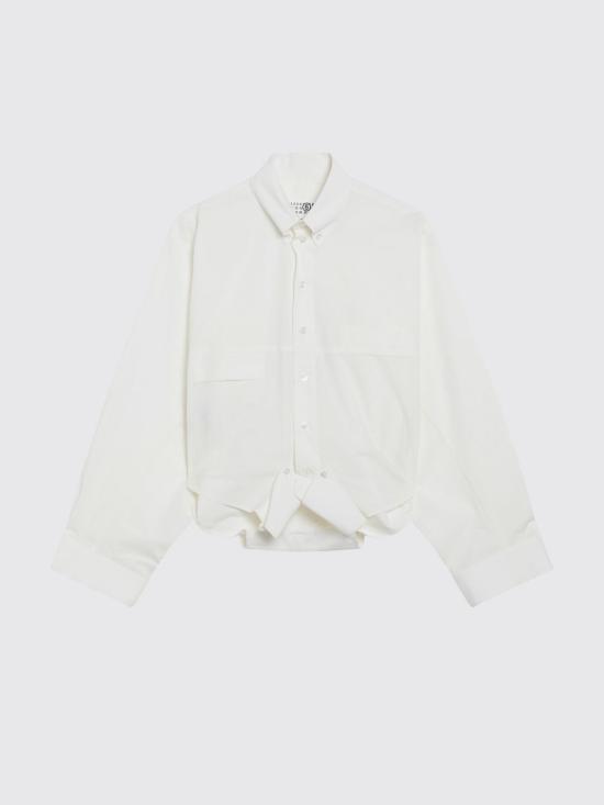 26SS MM6 메종마르지엘라 미러드 코튼 포플린 셔츠 S52DT0058M35256 101 Beige - MM6 MAISON MARGIELA