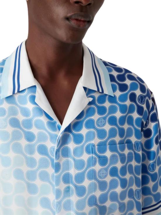 26SS 카사블랑카 반팔 셔츠 MSS26SH00306 SILKTWILL Clear Blue - CASABLANCA