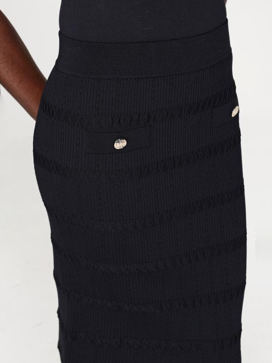 26SS 리우조 미디 스커트 CA6218MS55N 22222 Black - LIU JO