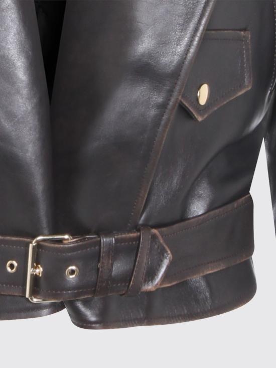 26SS 알라이아 가죽 자켓 AA9V0428X101C 994 Ebony - ALAIA