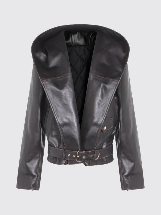 26SS 알라이아 가죽 자켓 AA9V0428X101C 994 Ebony - ALAIA