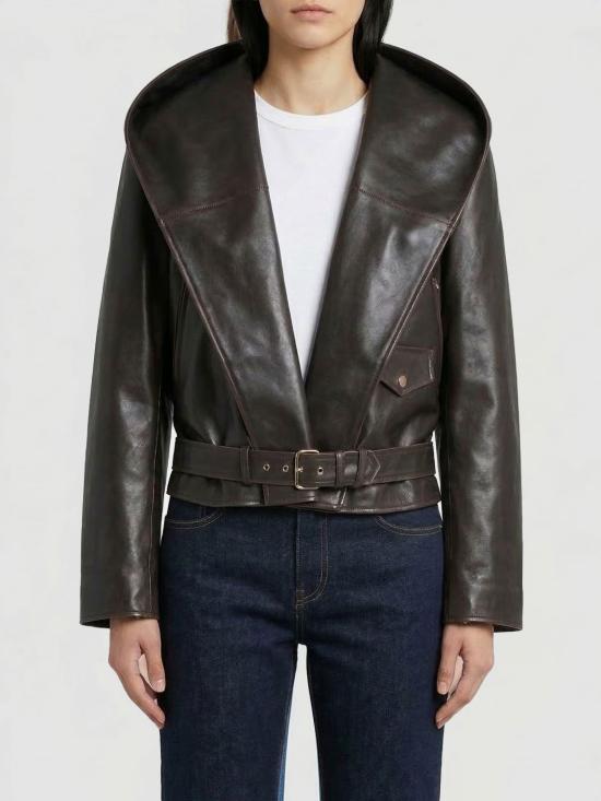 26SS 알라이아 가죽 자켓 AA9V0428X101C 994 Ebony